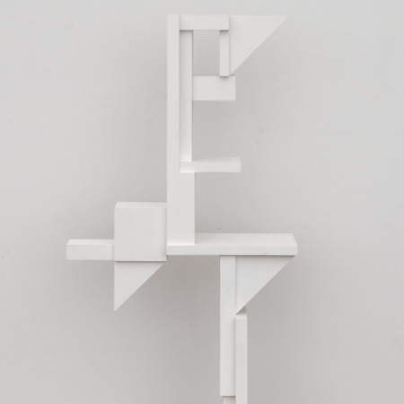 white geometric sculpture